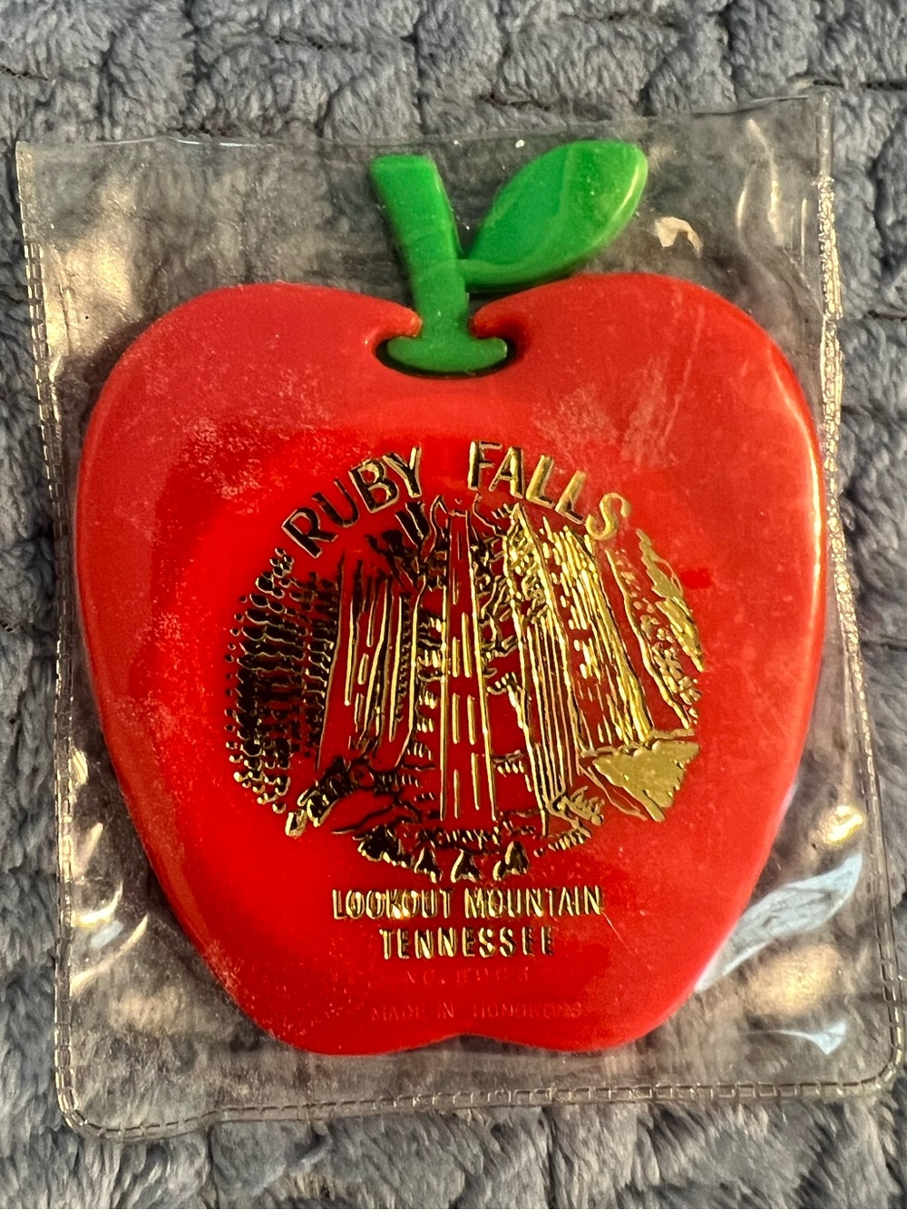 🔴Vintage New Ruby Falls Lookout Mountain TN Apple Souvenir Comb Mirror Keepsake